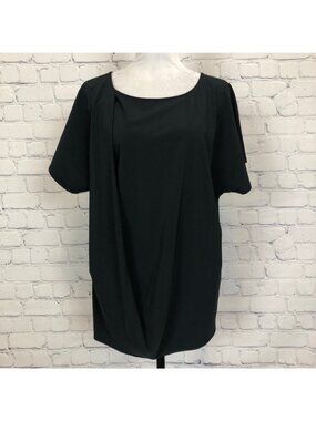 Soft Surroundings Go Lively Travel Tee Drape Tunic Size S Black